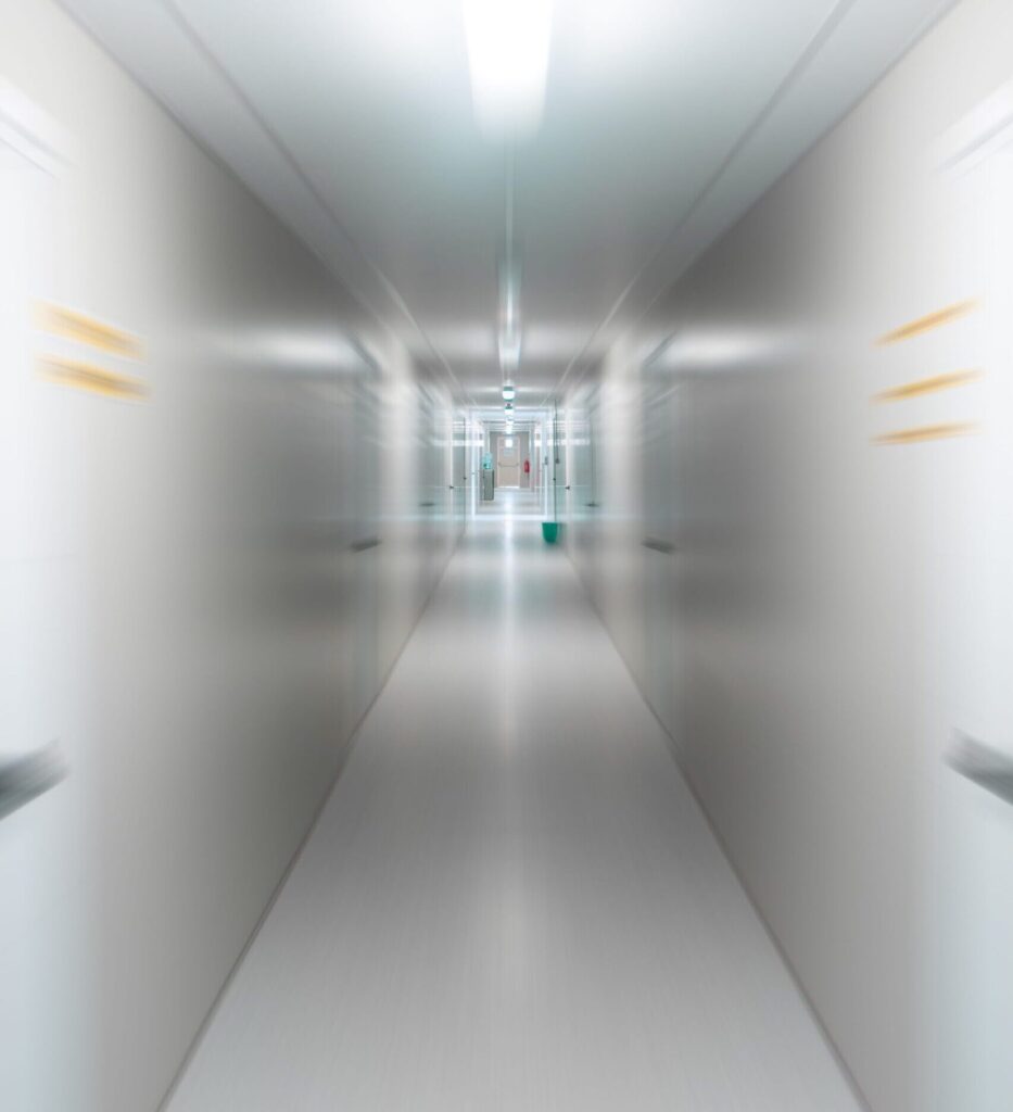 Abstract clean empty hospital hallway background
